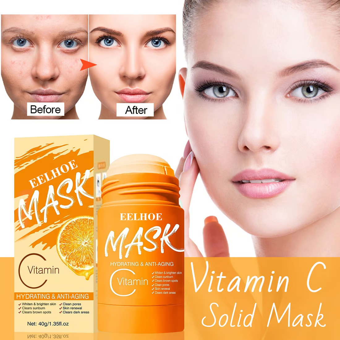 Green Tea Mask Clay Stick Face Mask Skin Care Poreless Deep